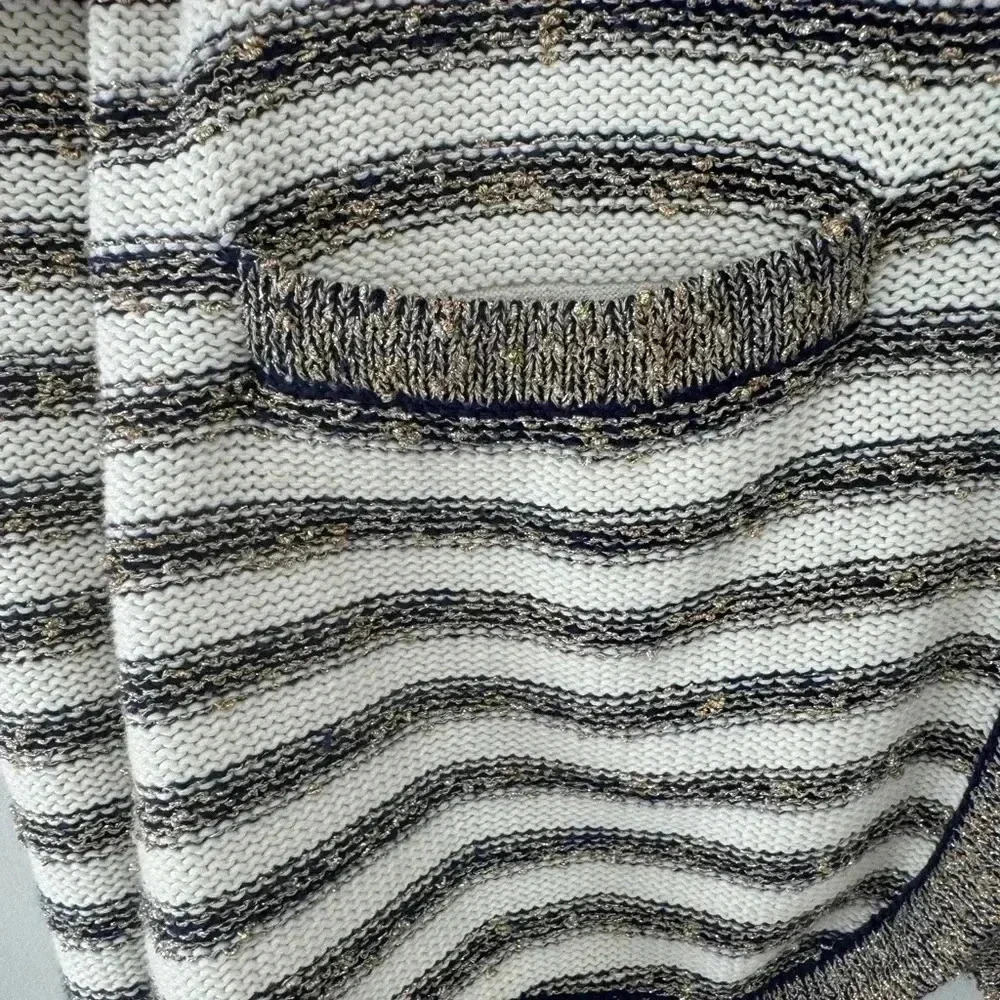 Banana Republic Navy and Gold Cardigan Sweater, Size Large,‎ Gold Buttons - Picture 6 of 8